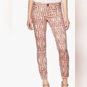 Free People Women's‎ Ikat Skinny Pants Size 26 Multicolor Stretch Button Zipper